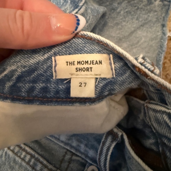 Madewell Blue Distressed High-Waisted Jean Shorts - Picture 6 of 6